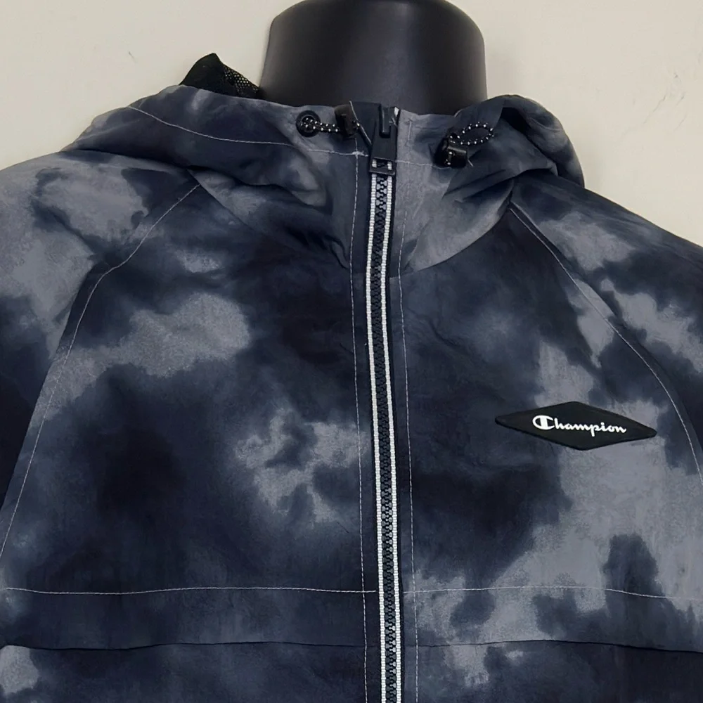 Champion Stadium Tie Dye Windbreaker Jacket Medium Lightweight Nylon Hooded